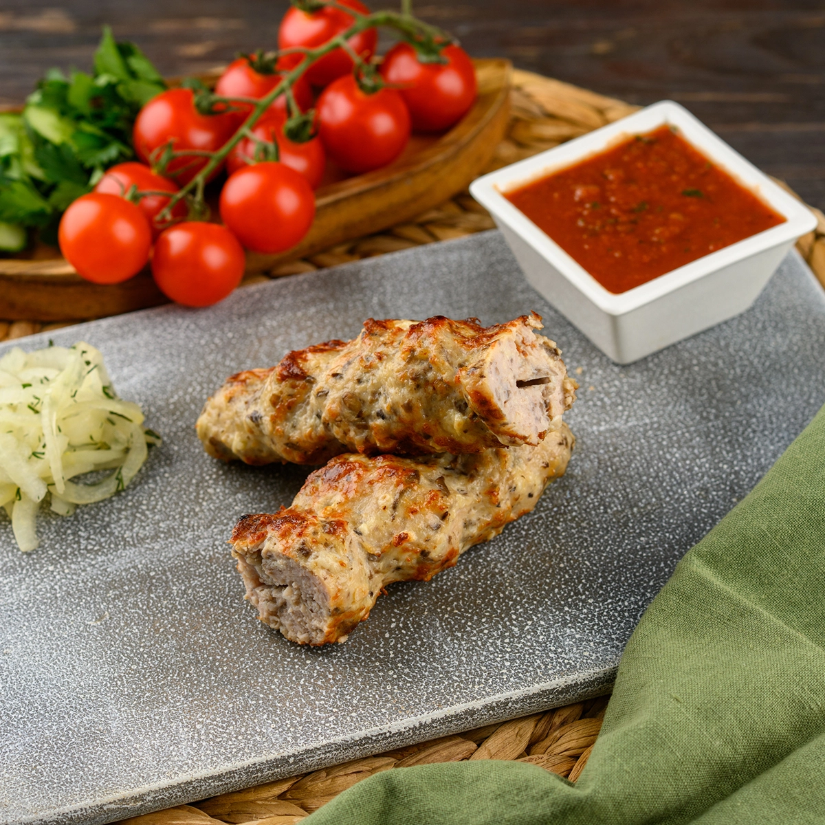 Люля Кебаб с грибами и сыром